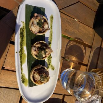 Terras Miami Rooftop - Octopus Tartlet with mango confit and basil pesto - Lounges Near Me - Miami, Florida