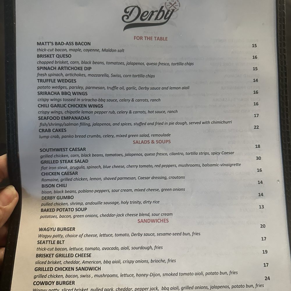 Derby - Houston - Menu - Southern Near Me - Houston, Texas Derby - Houston - Menu - Southern Near Me - Houston, Texas
