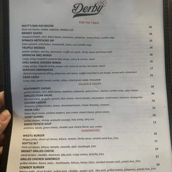 Derby - Houston - Menu - Southern Near Me - Houston, Texas Derby - Houston - Menu - Southern Near Me - Houston, Texas