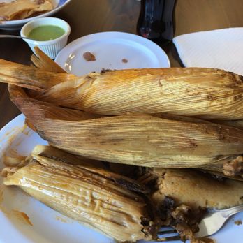 Parrilla La Nueva Fogata - 2 Mole Tamales out of their wrapper. Holy Mole. So delicious - Mexican Near Me - Berlin, New Jersey
