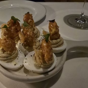 Steak 48 - A unique appetizer of Crispy Shrimp Deviled Eggs. - Steakhouses Near Me - Beverly Hills, California Steak 48 - A unique appetizer of Crispy Shrimp Deviled Eggs. - Steakhouses Near Me - Beverly Hills, California