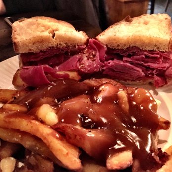 Chartier - Smoked Meat sandwich with Poutine - French Near Me - Beaumont, Alberta Chartier - Smoked Meat sandwich with Poutine - French Near Me - Beaumont, Alberta