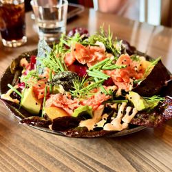 Ramen Gaijin - Little gem salad with smoked salmon