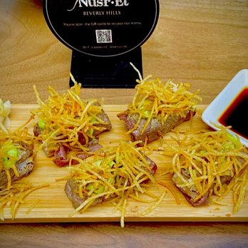 Nusr-Et Steakhouse Beverly Hills - meat sushi roll w/avocado cream+crispy potatoes - Steakhouses Near Me - Beverly Hills, California Nusr-Et Steakhouse Beverly Hills - meat sushi roll w/avocado cream+crispy potatoes - Steakhouses Near Me - Beverly Hills, California