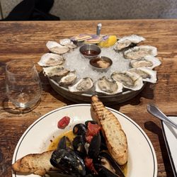 Happy Hour Mussels and happy Hour oysters