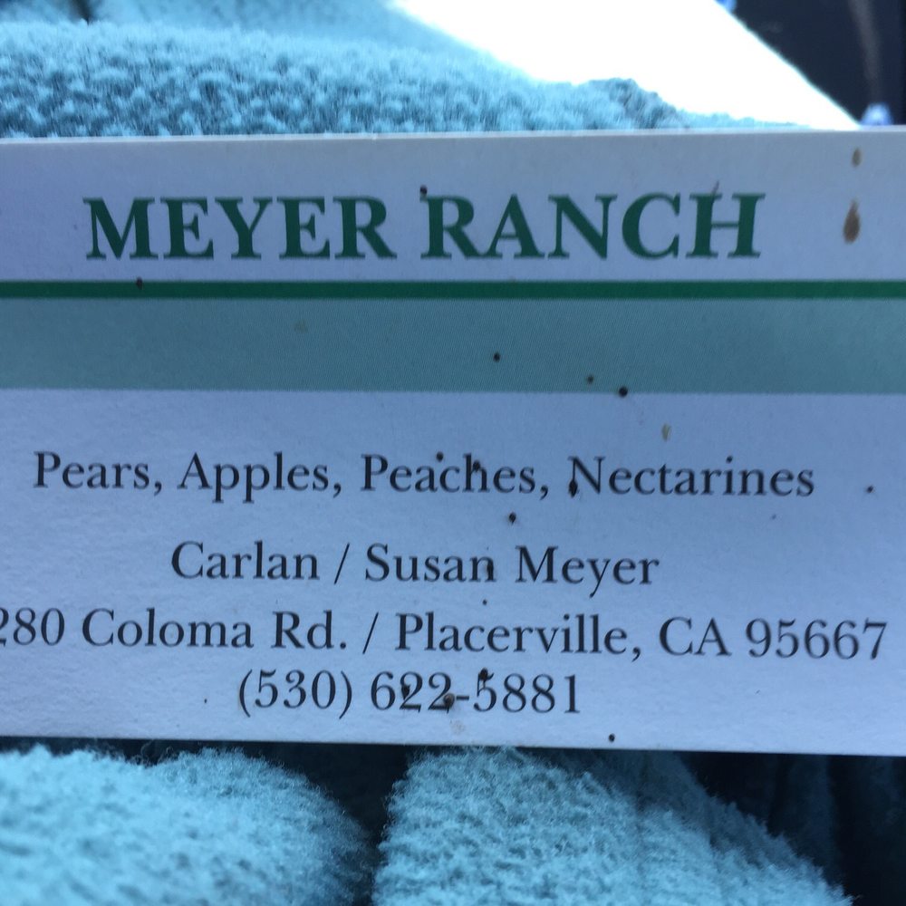 Meyer Ranch - Business card - Farmers Market Near Me - Placerville, California