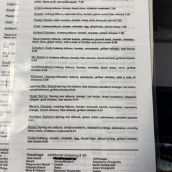 Salad Etc - Menu front