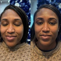 Pinky's Village Spa - Eyebrow threading w tint Before/ after