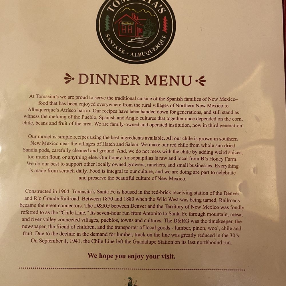 Tomasita's - A little history... - New Mexican Cuisine Near Me - Santa Fe, New Mexico Tomasita's - A little history... - New Mexican Cuisine Near Me - Santa Fe, New Mexico