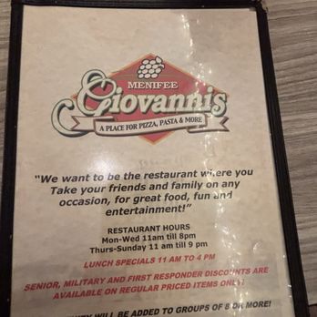 Giovanni's Pizza and Pasta - Pizza Near Me - Menifee, California Giovanni's Pizza and Pasta - Pizza Near Me - Menifee, California