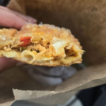 Division Cafe - Inside the chicken empanada. Sorry, this is all I have because I absolutely destroyed them. - Latin American Near Me - Somerville, New Jersey