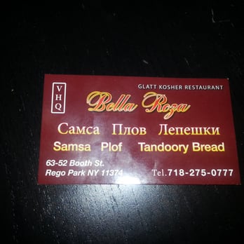 Bella Roza Glatt Kosher Restaurant - Business card... - Kosher Near Me - Rego Park, New York Bella Roza Glatt Kosher Restaurant - Business card... - Kosher Near Me - Rego Park, New York