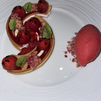 Caruso's - S shaped strawberry dessert - New American Near Me - Montecito, California