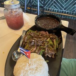 Havana Nights Restaurant and Lounge - Vaca frita with black beans & white rice