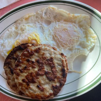 Jackson Hole - Over easy eggs with sausage patties - Burgers Near Me - East Elmhurst, New York Jackson Hole - Over easy eggs with sausage patties - Burgers Near Me - East Elmhurst, New York