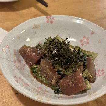 Hachi Ju Hachi - Maguro Okura Yamakake (fresh tuna & okra, served with grated mountain yam with wasabi soy sauce) - Japanese Near Me - Saratoga, California Hachi Ju Hachi - Maguro Okura Yamakake (fresh tuna & okra, served with grated mountain yam with wasabi soy sauce) - Japanese Near Me - Saratoga, California