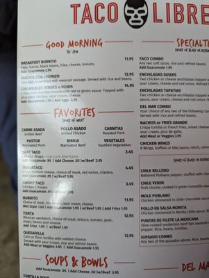 Menu photo 4 Taco Libre Pasadena, CA