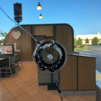 Chick-fil-A - Bullet hole in door - Fast Food Near Me - Plantation, Florida Chick-fil-A - Bullet hole in door - Fast Food Near Me - Plantation, Florida
