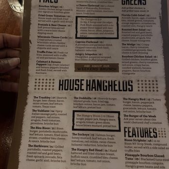 The Hangry Bison - Menu - New American Near Me - Winter Park, Florida