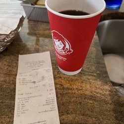 Wendy's - Half filled large coffee that I was upcharged for, supposed to be medium
