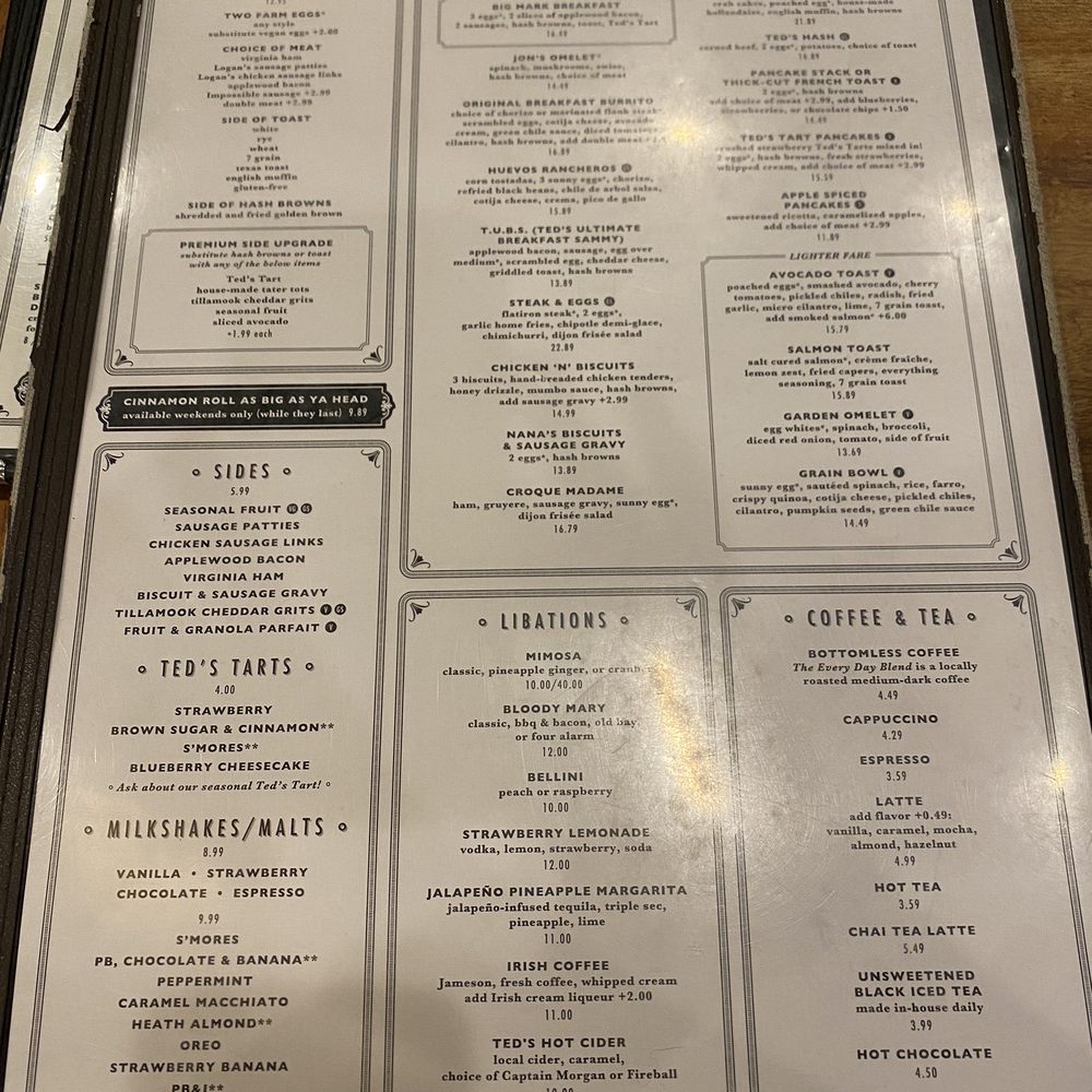 Ted's Bulletin Reston - Fall breakfast menu - Breakfast & Brunch Near Me - Reston, Virginia Ted's Bulletin Reston - Fall breakfast menu - Breakfast & Brunch Near Me - Reston, Virginia