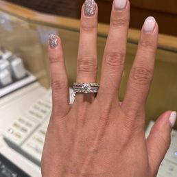 Wedding band, engagement ring