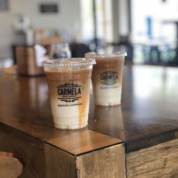 Carmela Coffee - Pompano Beach - two cups of coffee on a table - Cafes Near Me - Pompano Beach, Florida