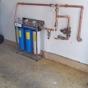 Flush It LLC - Water conditioning unit from express water, copper type L with bypass ball valves. - Plumbing Near Me Flush It LLC - Water conditioning unit from express water, copper type L with bypass ball valves. - Plumbing Near Me