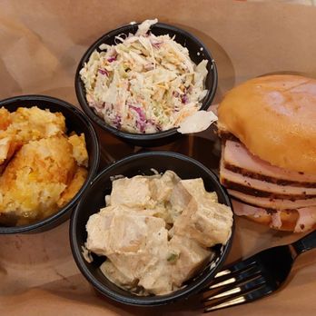 Mission BBQ - Turkey Sandwich, coleslaw, corn pudding, and potato salad - Sandwiches Near Me - Lake Mary, Florida Mission BBQ - Turkey Sandwich, coleslaw, corn pudding, and potato salad - Sandwiches Near Me - Lake Mary, Florida