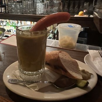 Red Lion Tavern - Late night meal. Split pea soup and a wiener, pickle and bread !! Always a great meal :) - Pubs Near Me - Los Angeles, California