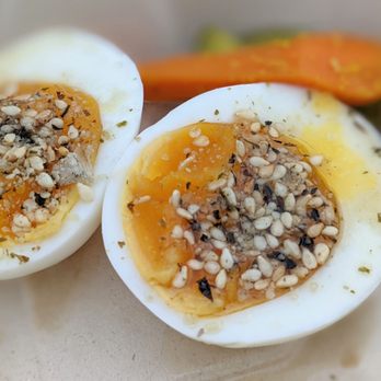 Bartavelle Cafe - Sesame hardboiled egg with pickled sides. Delicious and well worth the $3 just to try it. - Coffee & Tea Near Me - Berkeley, California