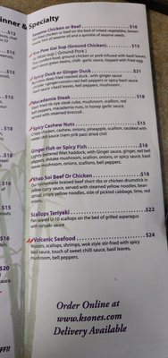 Menu photo 3 K'sone's Thai Dining & Lounge Nashua, NH Menu photo 3 K'sone's Thai Dining & Lounge Nashua, NH