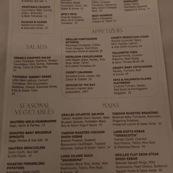 Barbounia - Food menu - Greek Near Me - New York, New York Barbounia - Food menu - Greek Near Me - New York, New York