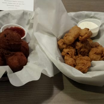 Pacific Southern - Hush puppies on the left & chicken gizzards to the right. Both pretty delish. Hush puppies came with a savory jam. Nom nom nom! - Southern Near Me - Tacoma, Washington Pacific Southern - Hush puppies on the left & chicken gizzards to the right. Both pretty delish. Hush puppies came with a savory jam. Nom nom nom! - Southern Near Me - Tacoma, Washington