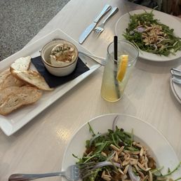 Brie, lemon caper salad