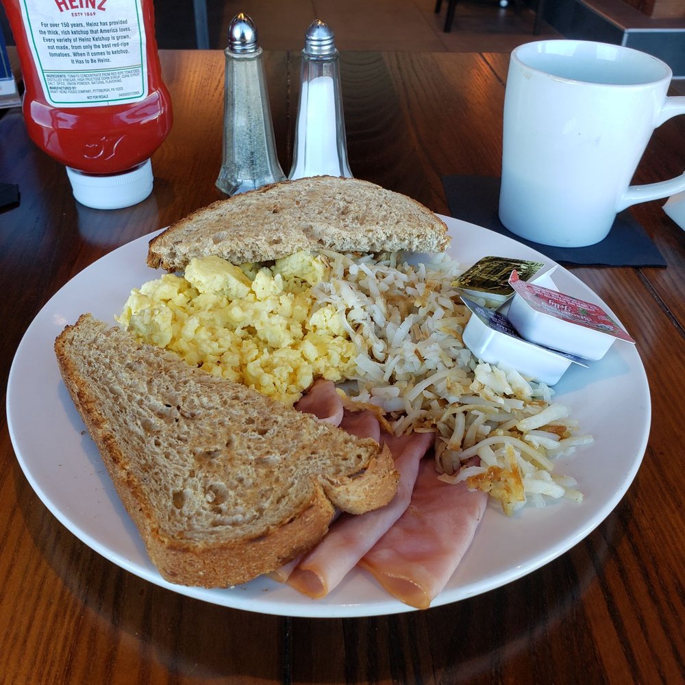 Blue Note - The Playoffs...fake scrambled eggs, hash browns, sliced packaged deli ham, and toast with butter, jelly, and coffee - Sports Bars Near Me - St. Louis, Missouri Blue Note - The Playoffs...fake scrambled eggs, hash browns, sliced packaged deli ham, and toast with butter, jelly, and coffee - Sports Bars Near Me - St. Louis, Missouri