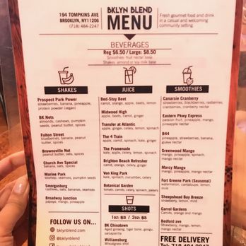 Brooklyn Blend - drink menu! - Juice Bars & Smoothies Near Me - Brooklyn, New York Brooklyn Blend - drink menu! - Juice Bars & Smoothies Near Me - Brooklyn, New York