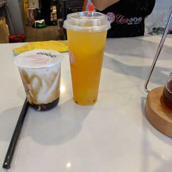Ume Tea - brown sugar milk tea and passion fruit & orange green tea - Coffee & Tea Near Me - Cupertino, California