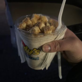 Andy's Frozen Custard - Oreo concrete with waffle cone pieces And cheesecake pieces it's my own little concoction and it's what I get every single time! - Ice Cream & Frozen Yogurt Near Me - Kirkwood, Missouri