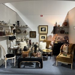 Exit 76 Antique Mall - Some new items in booth 231..  Exit 76 Antique Mall. Striped sofa is really nice.
