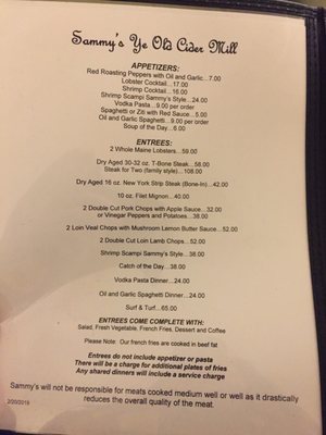 Menu photo 3 Sammy's Ye Old Cider Mill Mendham, NJ Menu photo 3 Sammy's Ye Old Cider Mill Mendham, NJ