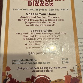 Huckleberry Square - Thanksgiving dinner special menu - American Near Me - Burien, Washington