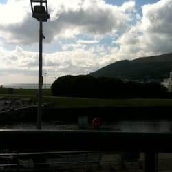 Maud's Ice Creams - View form Mauds-Ignore my finger and focus on the Mountains!