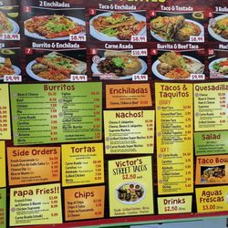 Victor's Taco Shop - Menu taken 2/3/2023