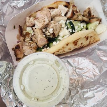 CoreLife Eatery - Greek Chicken Taco- soooo good! Sauce on side - Salad Near Me - Lafayette, Indiana