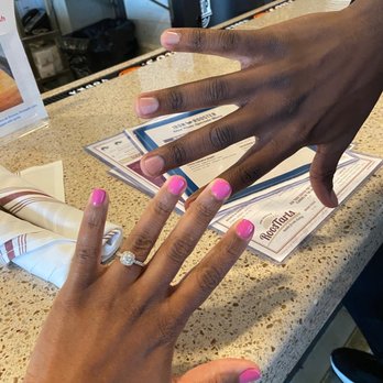 Charming Lounge Nails Spa - Manicured and polished nails. My gel manicure on the left and my brother's clear coat and buff on the right. - Nail Salons Near Me - Cockeysville, Maryland Charming Lounge Nails Spa - Manicured and polished nails. My gel manicure on the left and my brother's clear coat and buff on the right. - Nail Salons Near Me - Cockeysville, Maryland