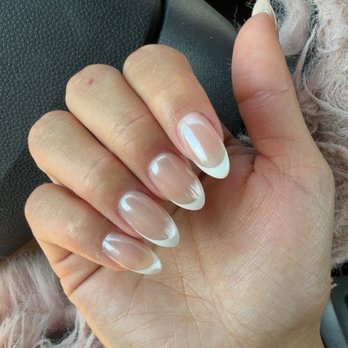 Orvelle Nail Bar - french tip with chrome - Nail Salons Near Me - Nashville, Tennessee