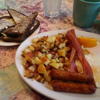 Barbie's Cafe - Ahterra's 2X2 with home fries and rye toast. - Cafes Near Me - Anchorage, Alaska