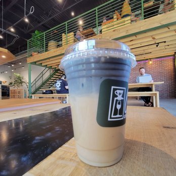 Chill Coffee and Wine Bar - Charcoal honey latte - Coffee & Tea Near Me - Arlington, Texas
