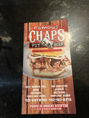 Menu photo 8 Chaps Pit Beef Baltimore, MD